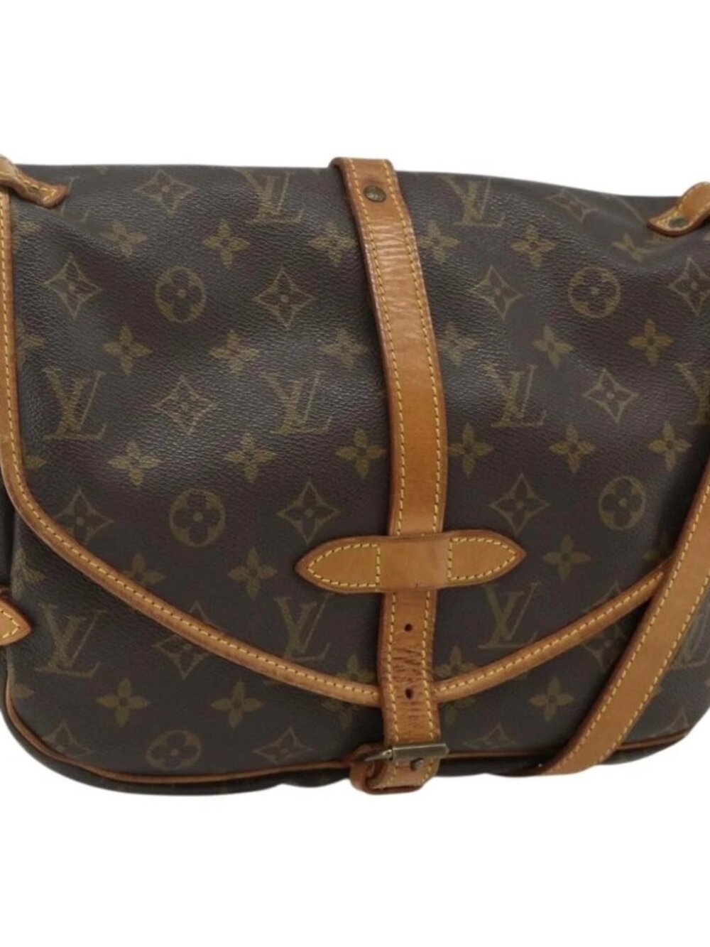 LOUIS VUITTON Monogram Saumur 30 Shoulder Bag M42256 LV Auth ka4242
